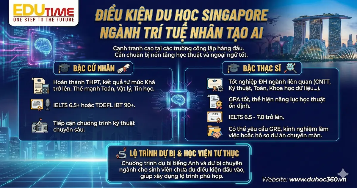 Du học Singapore ngành Trí tuệ Nhân tạo AI 2 Điều kiện du học Singapore ngành Trí tuệ nhân tạo AI