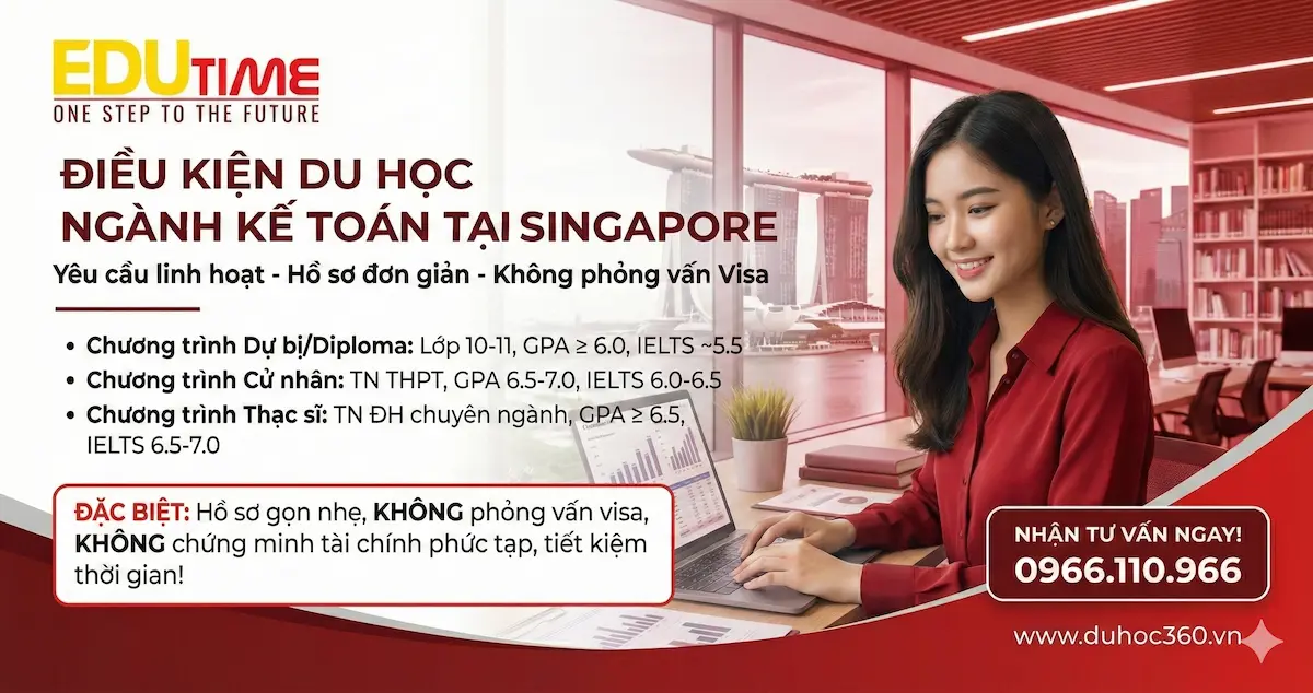 Điều kiện du học Singapore ngành Kế toán