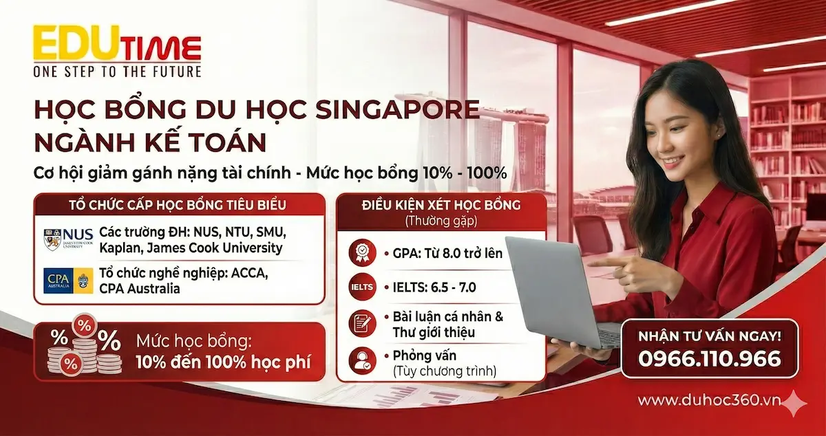 Học bổng du học Singapore ngành Kế toán