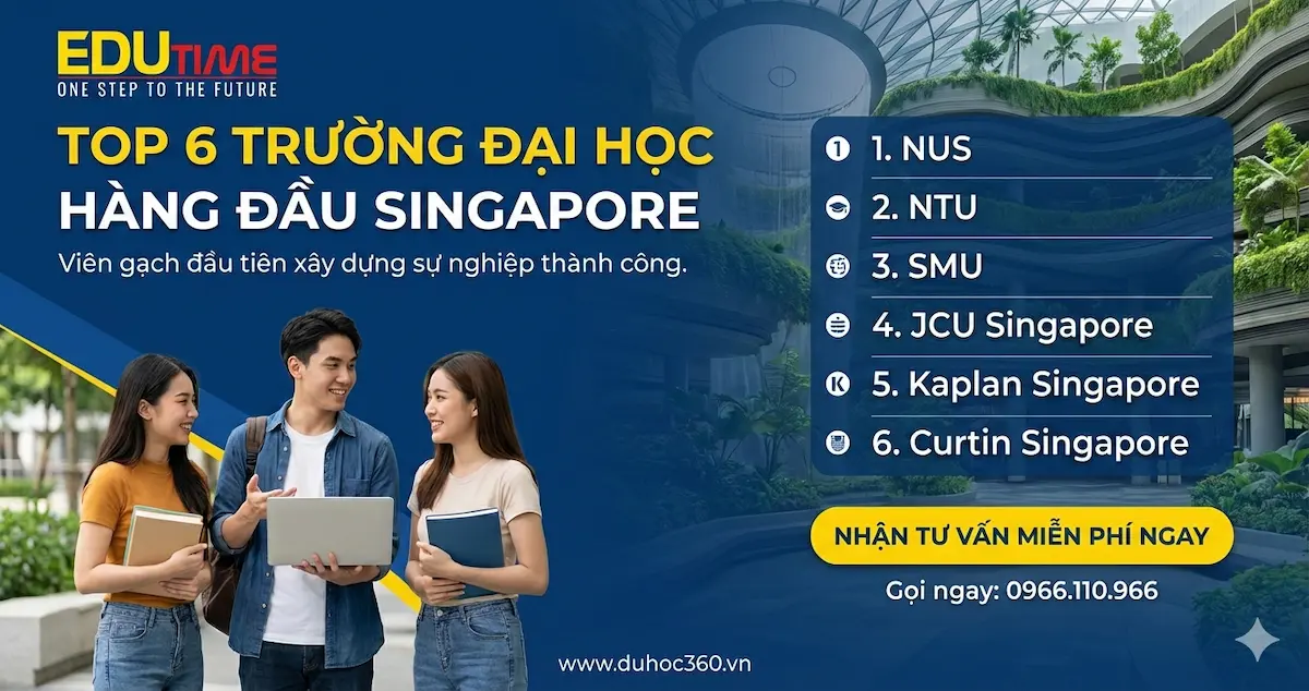 Du Học Singapore 2026: Cập Nhật Thông Tin Đầy Đủ nhất! 5 Top 6 trường đứng đầu khi du học Singapore