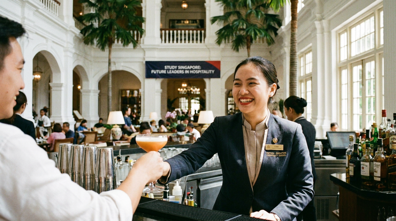 Sinh viên du học ngành khách sạn Singapore luôn tự tin trong công việc thực tế - Du học ngành khách sạn Singapore: cơ hội tuyệt vời cực sốc